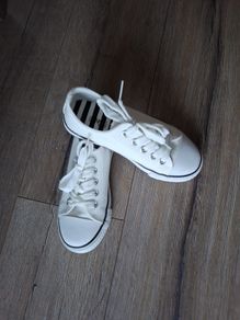 White canvas sneakers size 12