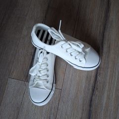 White canvas sneakers size 12