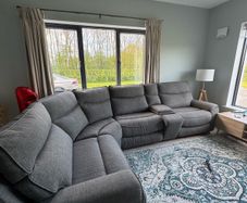 (Open to offers)  Mila Corner Sofa with Console | Power Recliner | Medium | Grey