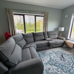 (Open to offers)  Mila Corner Sofa with Console | Power Recliner | Medium | Grey