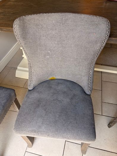 Solid wood table with dining chairs