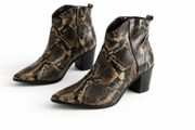 Snake print leather Moda in Pelle New Boots EU41