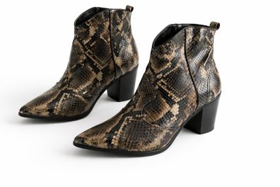 Snake print leather Moda in Pelle New Boots EU41
