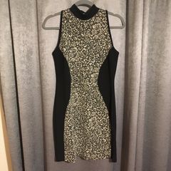 Women Gold / Black Dress two-piece