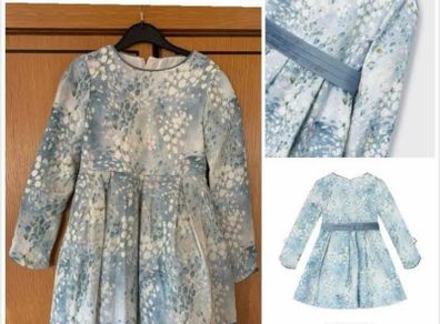 Mayoral chic blue floral jacquard dress sweet special event