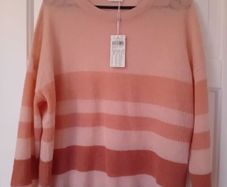 Gerry Weber Pink Stripe Jumper - Fits UK 12 to 14 - BNWT RRP 90
