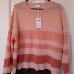 Gerry Weber Pink Stripe Jumper - Fits UK 12 to 14 - BNWT RRP 90