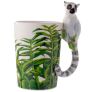 Lemur with Jungle Decal Ceramic Shaped Handle Mug Image 5