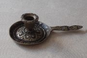 Antique French Solid Brass Candleholder