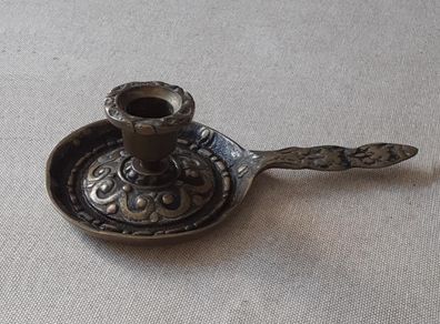 Antique French Solid Brass Candleholder
