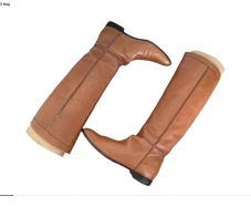 Equestrian boots authentic 100% leather Sergio Rossi + navy silk sac dust bag