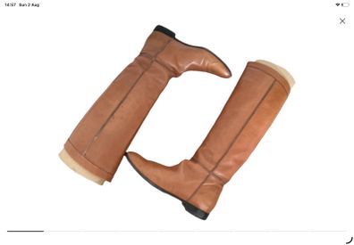 Equestrian boots authentic 100% leather Sergio Rossi + navy silk sac dust bag