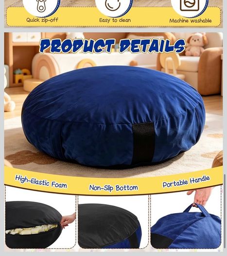 Sensory Crash Pad for Kids, Autism Crash Mat for Jumping, Climbing&Playing Crash Pad with Handles & Anti-Slip Bottom,Washable Landing Pad for Autism,Lightweight for Bedroom/Classroom/Sensory Room