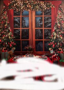 Kate Christmas Window Vintage Wood Tree Backdrop for Photography
