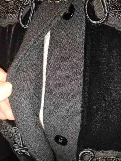 Noa Noa Copenhagen Black velvet button overcoat UK 10 to 12 Postage included