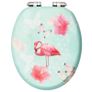 WC Toilet Seats with Soft Close Lid 2 pcs MDF Flamingo Design Image 2