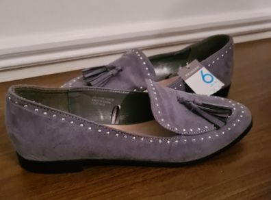 Grey / Silver Stud Loafers BRAND NEW!!!