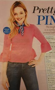 A Knitting Pattern  - A Peplum Top with Bell-Sleeve Detail - E
