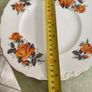 Vintage Orange Yellow Rose Pattern 1960s Crown Royal Cake Plate or hanging wall plate in Good Condition Image 3