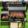 Barbecue Grill Portable Outdoor Charcoal BBQ Grill with Offset Smoker 109 x 60 x 120 cm Black Image 5