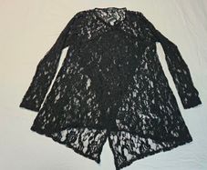 Black Floral Lace Cardigan Elegant Occasion Cover-Up