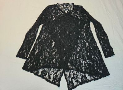 Black Floral Lace Cardigan Elegant Occasion Cover-Up