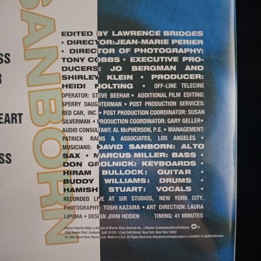 David Sanborn Love & Happiness dvd COBY-91286 NTSC region 2 Japan