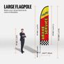 Auto Repair Advertising Feather Flag with Pole Kit, Advertising Flags for Business Outside, Includes 4 Banner Flags, 4 Poles, 4 Ground Stakes, Image 3