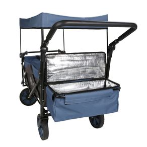 Foldable handcart for pulling and pushing roof brakes cooler bag max 80kg
