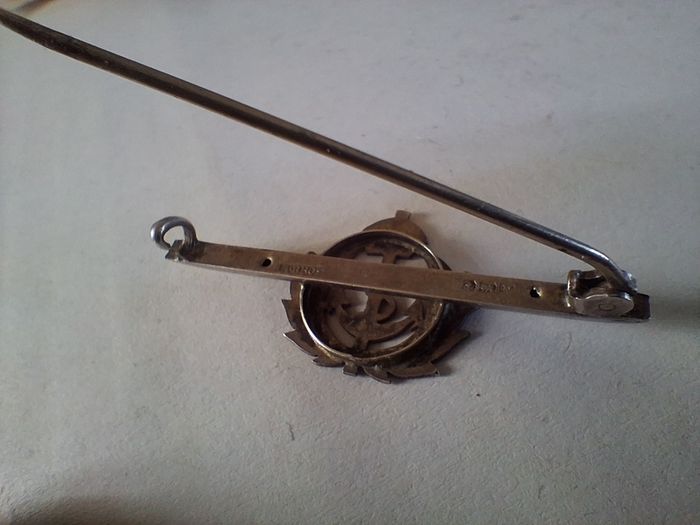 Sterling Silver and Gold Royal Navy sweetheart brooch antique ww1