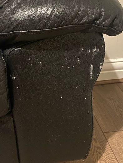 black 3 seater leather couch