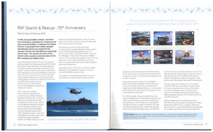 2016 Jersey Stamp Year Book (hardback) issued by Jersey Post with 28 images of contents