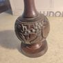 wooden candlestick vintage hand turned elephant carved into wood Image 8