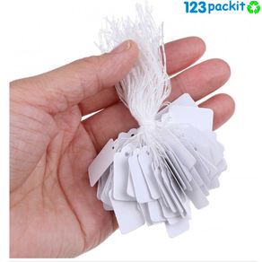 100 Blank White Price Tags with Strings