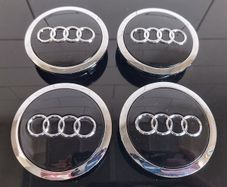 4 x NEW Black Audi Centre Caps (69mm) - FREE POST
