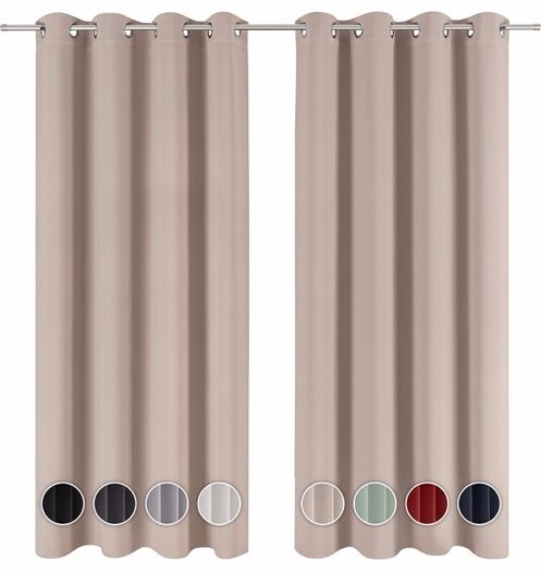 Blackout Curtains - Set of 2 Eyelet Curtains - Easy Installation, Maximum Protection, Black Out for Bed and Living Room Multiple Sizes/Colours