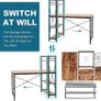 SALE Oak & Tea Computer Desk, Writing Desk with 4 Tier DIY Storage Shelves on Left or Right, 120 x 60 x 122cm Work Table for Office Living Room, Steel Frame, Industrial Image 4
