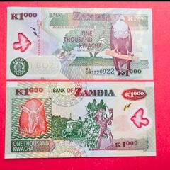 Zambia  1,000  Kwacha  2008. PICK 44. POLYMER / PLASTIC ( Uncirculated ) Pick  44e. Polymer / Plastic .