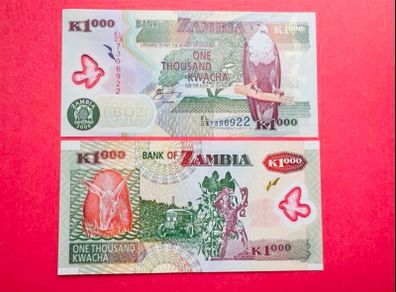 Zambia  1,000  Kwacha  2008. PICK 44. POLYMER / PLASTIC ( Uncirculated ) Pick  44e. Polymer / Plastic .