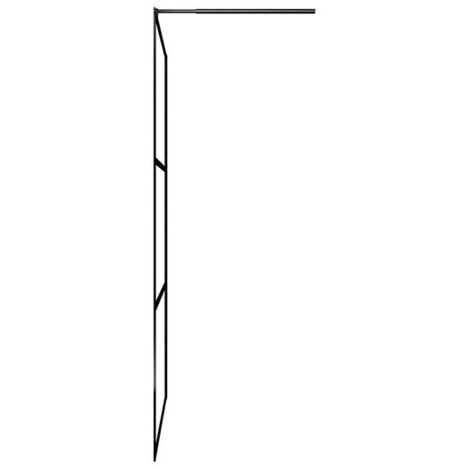 Walk-in Shower Wall with Clear ESG Glass Black 115x195 cm