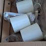 Ortona Bright Nickel 3 Light Centre Fitting with three White Shades Image 2