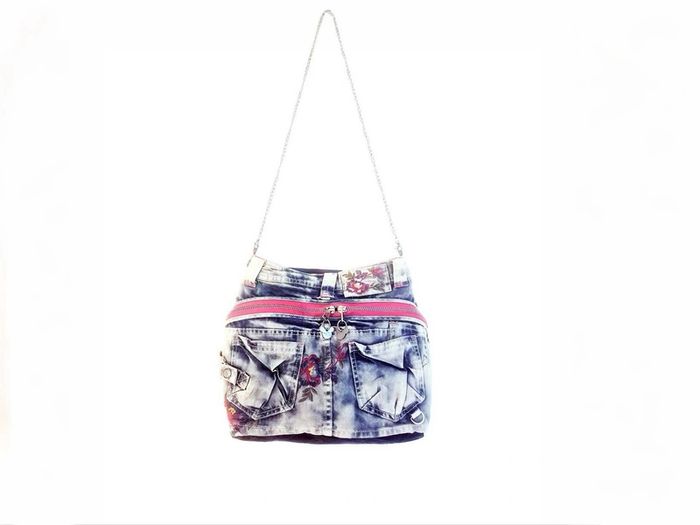 Brand New Designer Denim Crossbody Bag