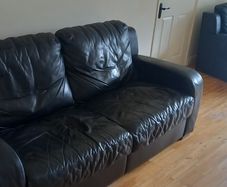 Leather couch and single recliner -FREE