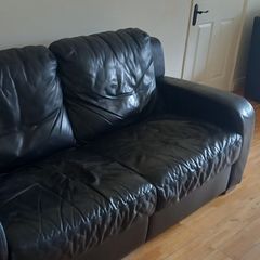 Leather couch and single recliner -FREE