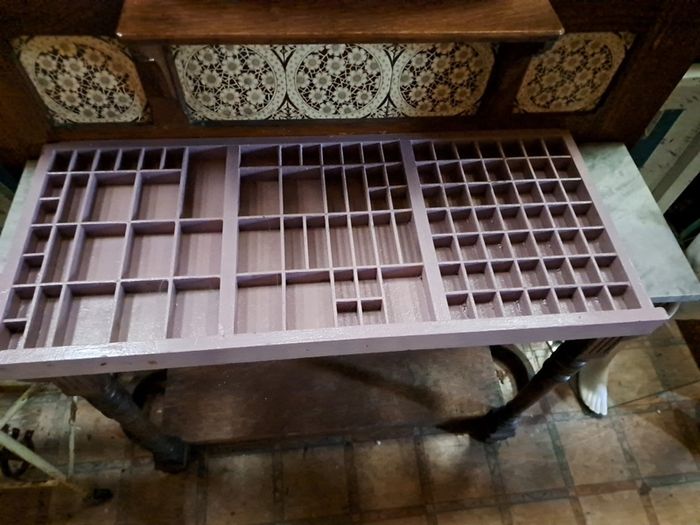Vintage Wooden Printers Tray