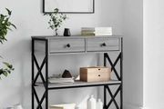 Console Table Grey Sonoma 75x28x75 cm Engineered Wood