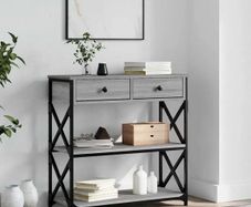 Console Table Grey Sonoma 75x28x75 cm Engineered Wood
