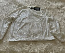 Allsaints Juela White Sequin Jumper Medium BNWT
