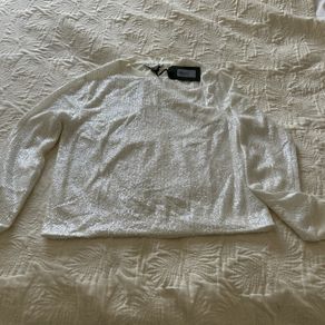 Allsaints Juela White Sequin Jumper Medium BNWT