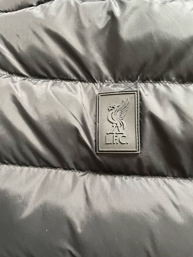 Liverpool Mens Long Puffa Coat Black Football Jacket